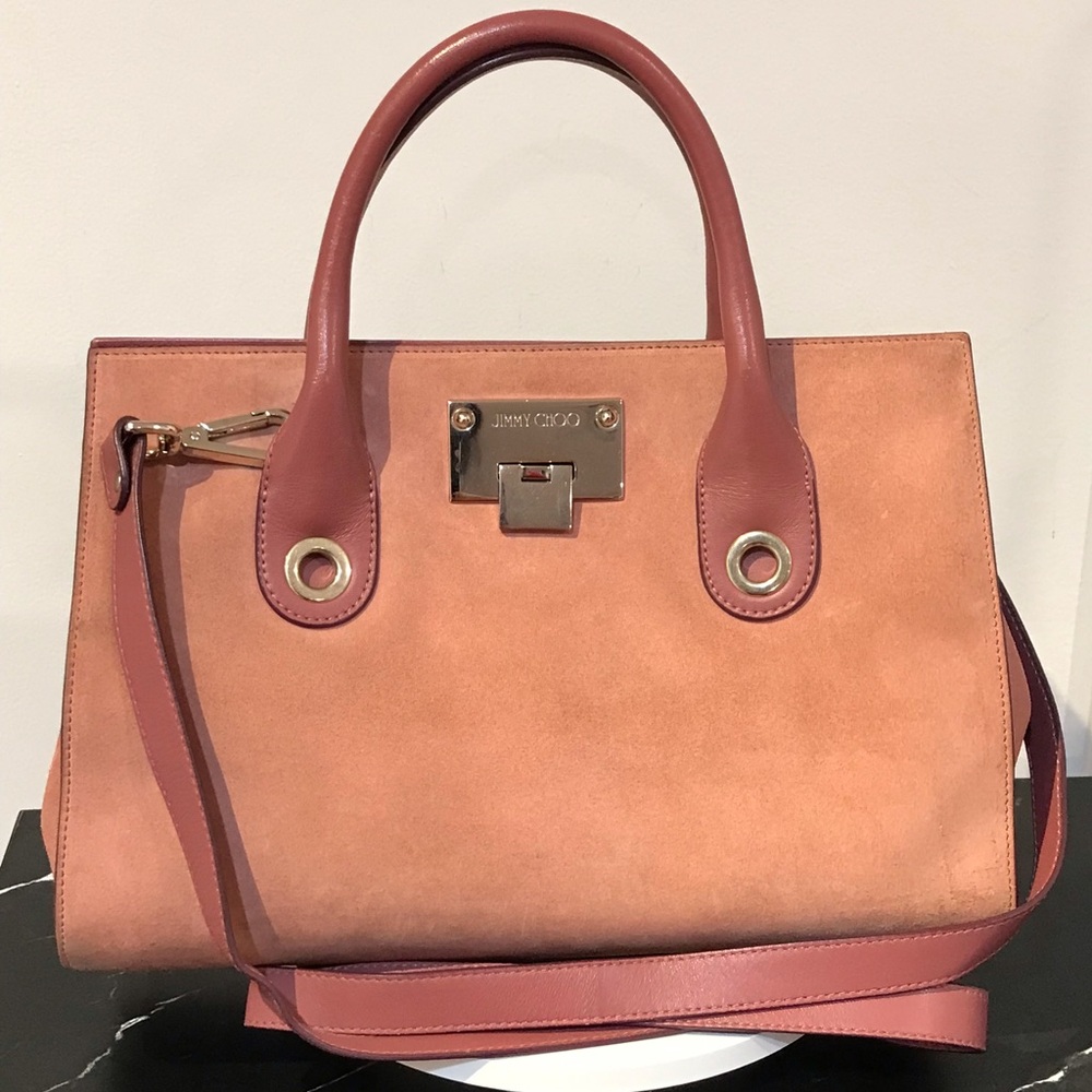 Jimmy Choo Suede/Leather Satchel Bag 😍💖🔥🌸